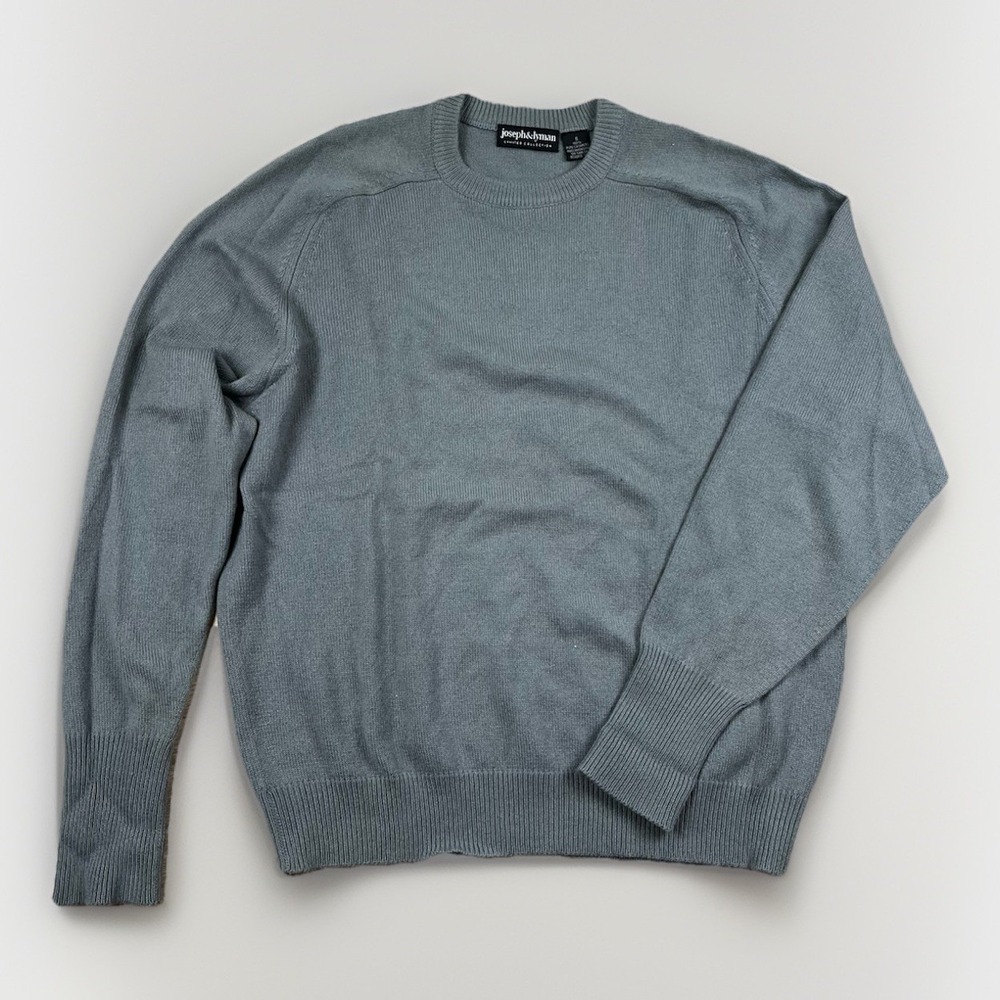 Joseph & Lyman Sweater Men's Size Small Gray 100% Cashmere Luxury Preppy
